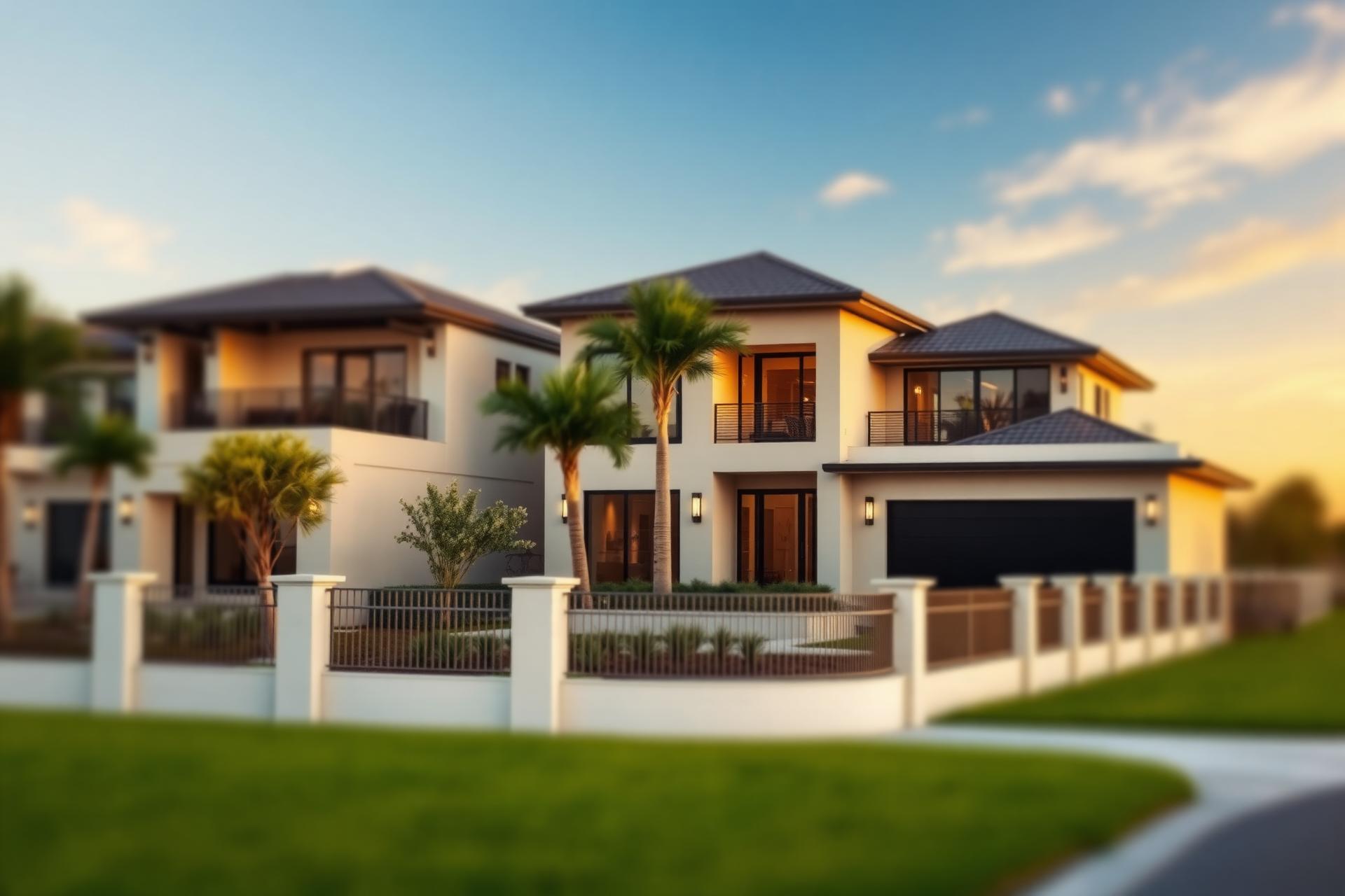 Luxury Florida residence at golden hour